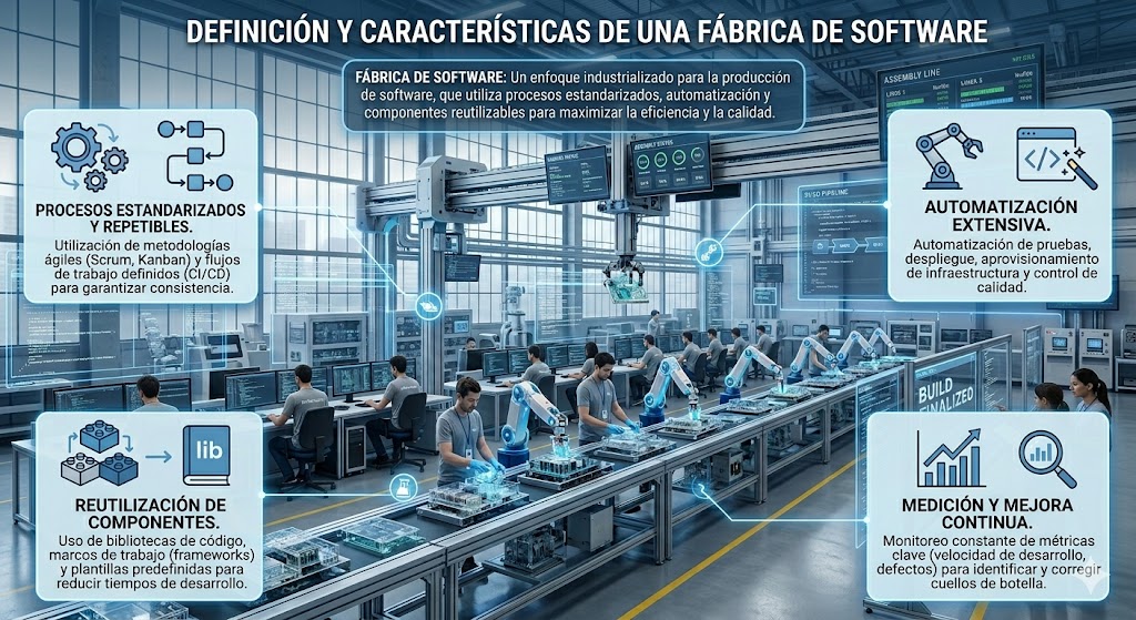 Fábrica de software: Innovación y eficiencia en el desarrollo digital 1 Definición y características de una fábrica de software
