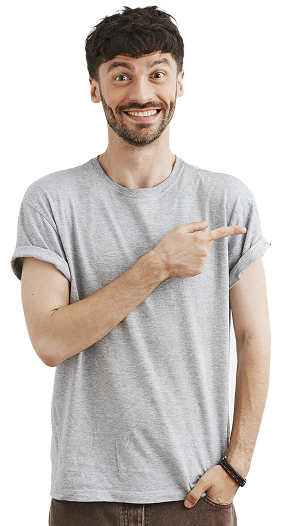 handsome bearded guy pointing finger left 1 1