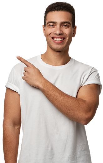 young brunet man wearing white t shirt 1 1