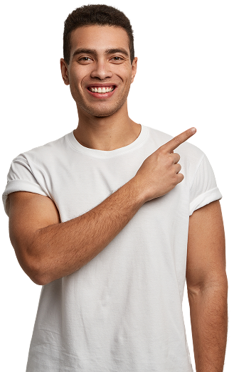 young brunet man wearing white t shirt 1